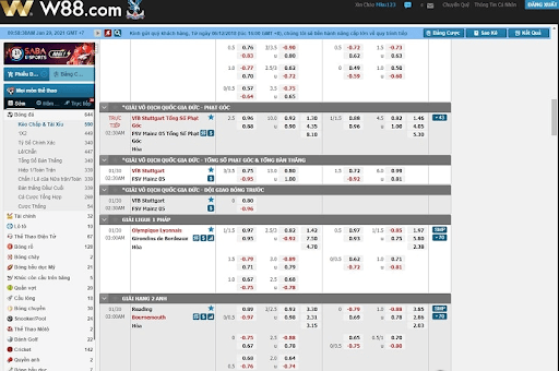 Không phải trận nào W88 cũng có kèo 3.25