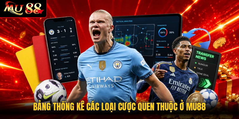 Bảng thống kê các loại cược quen thuộc ở MU88